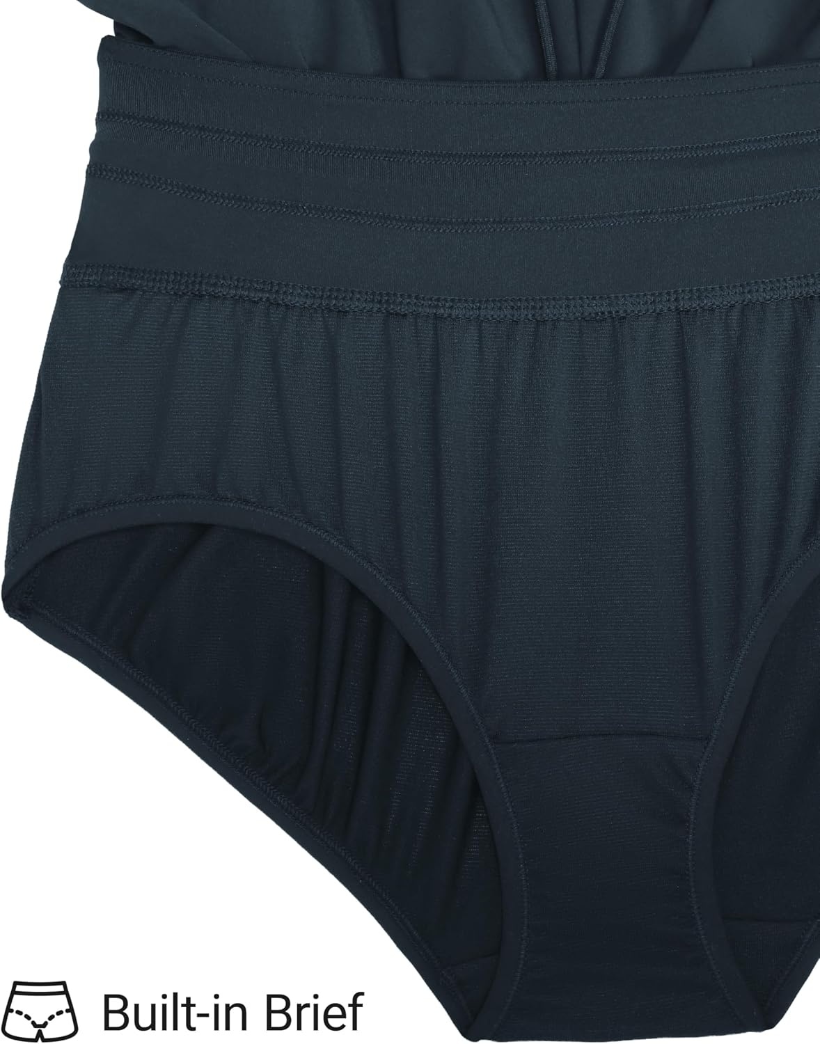image:imageCRZ YOGA Split Dolphin Board Shorts for Women High Waisted Overlay Swim Skorts Bathing Suit Bottoms with Brief LinerTrue Navy