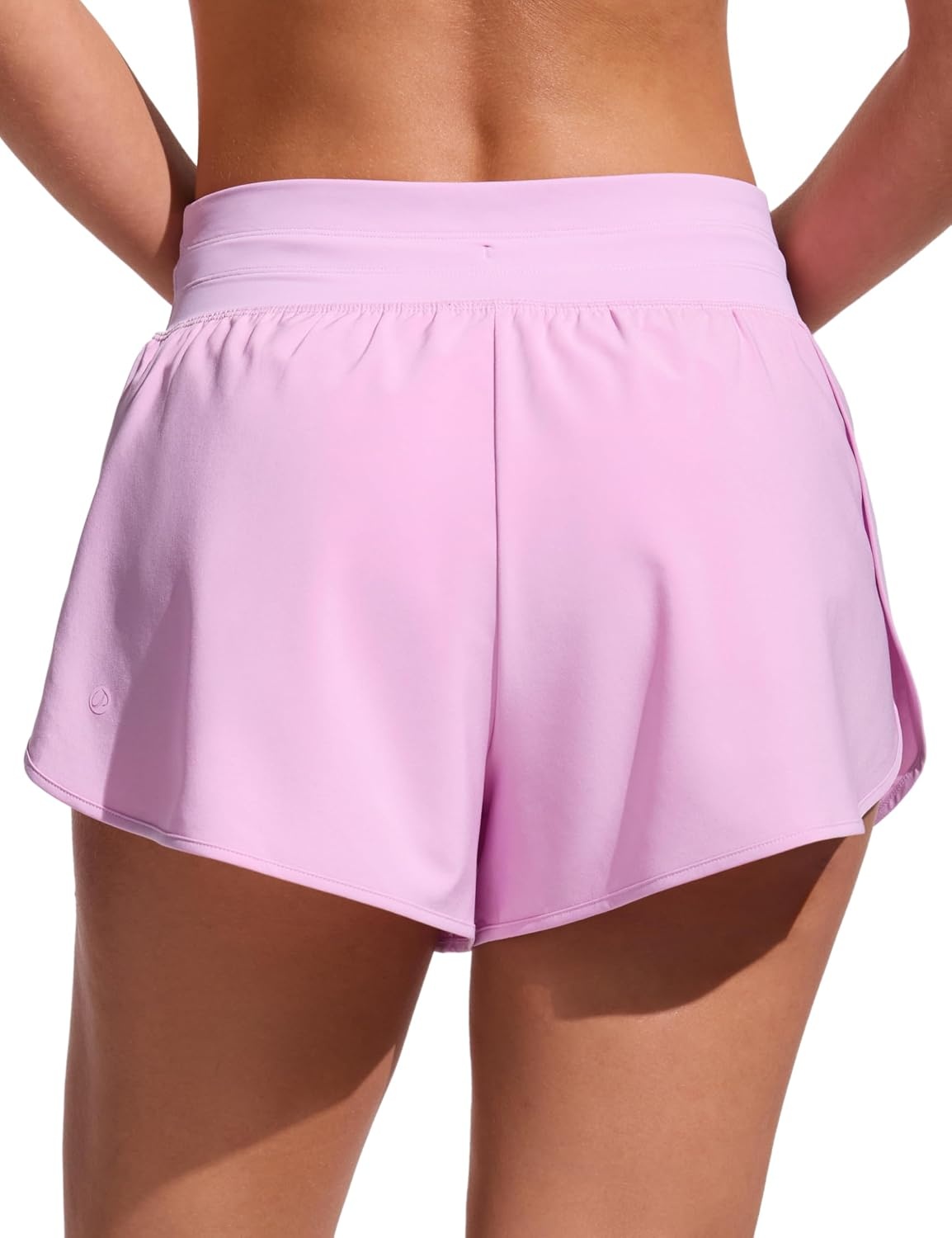 image:imageCRZ YOGA Split Dolphin Board Shorts for Women High Waisted Overlay Swim Skorts Bathing Suit Bottoms with Brief LinerVita Pink
