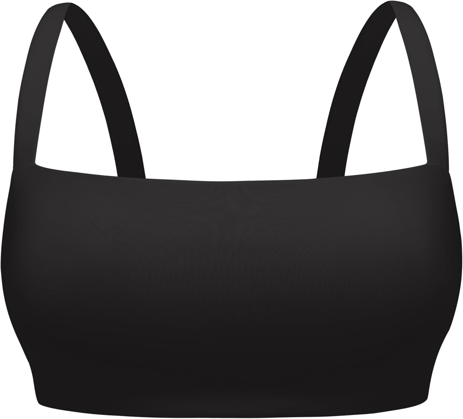 image:imageCRZ YOGA Square Neck Bikini Tops for Women Padded Wide Straps Full Coverage Bathing Suit Swim BraBlack