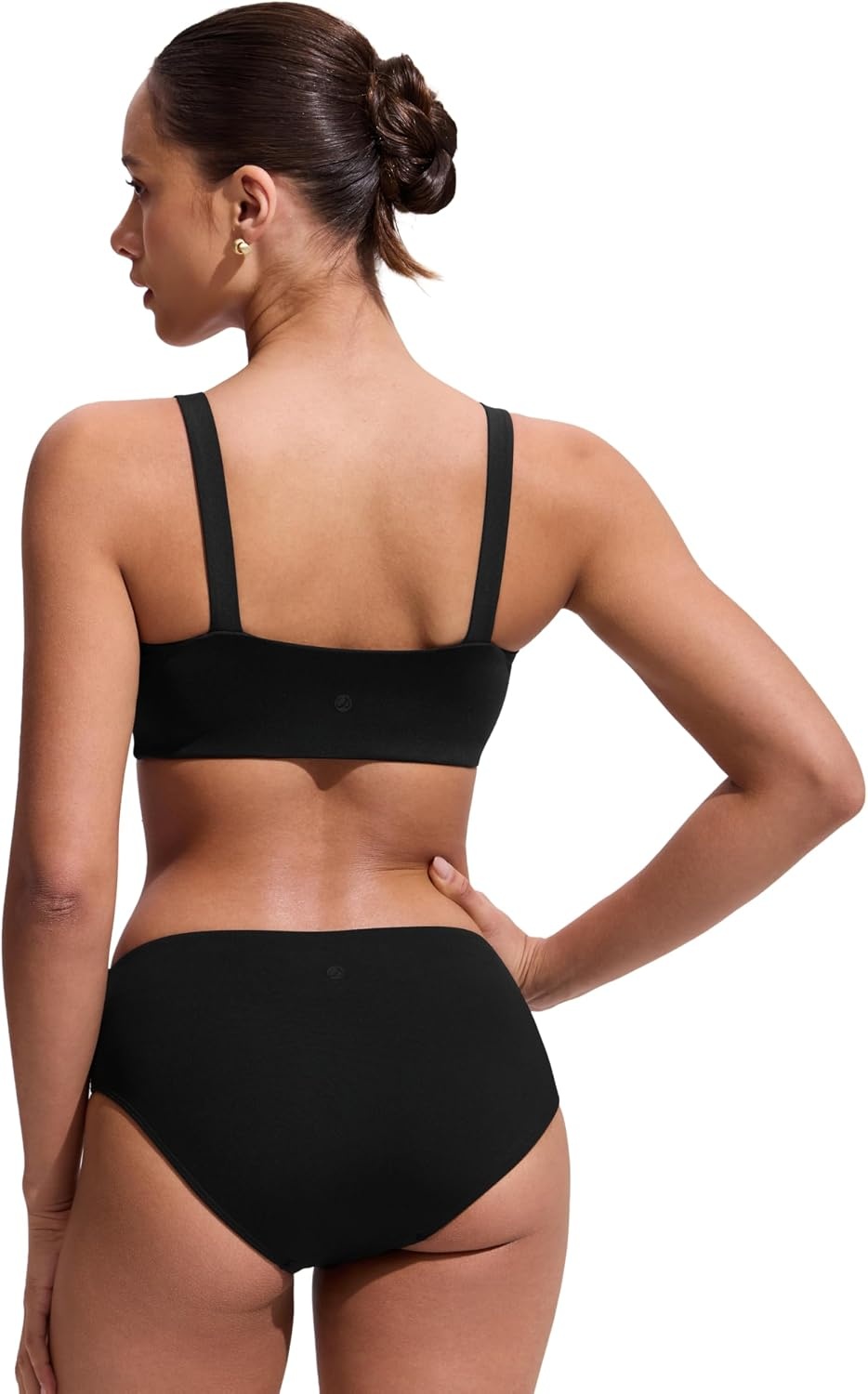 image:imageCRZ YOGA Square Neck Bikini Tops for Women Padded Wide Straps Full Coverage Bathing Suit Swim BraBlack
