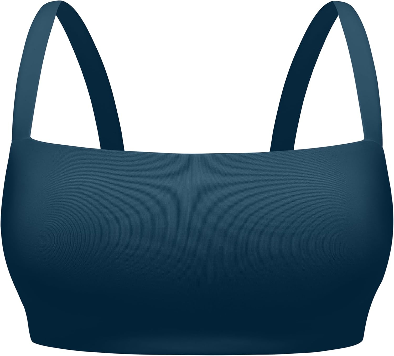 image:imageCRZ YOGA Square Neck Bikini Tops for Women Padded Wide Straps Full Coverage Bathing Suit Swim BraInsignia Blue