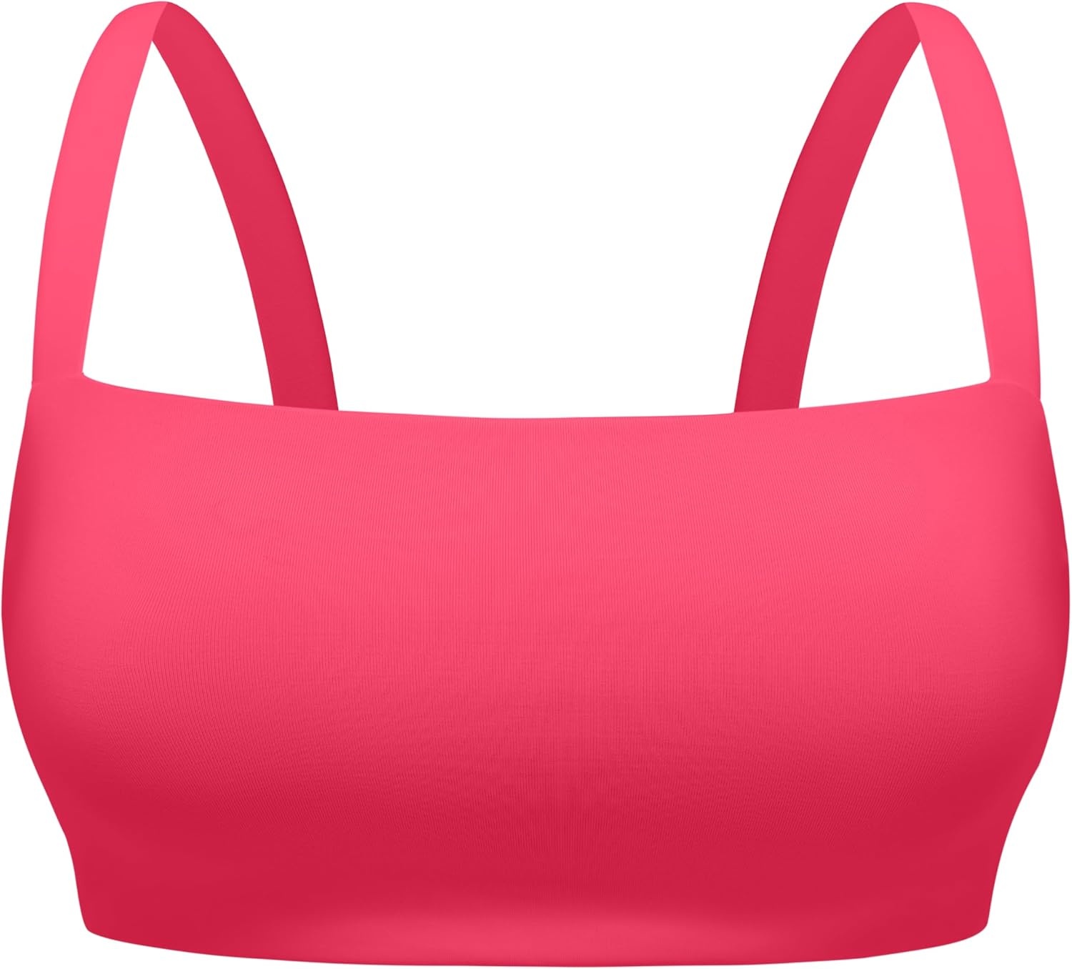 image:imageCRZ YOGA Square Neck Bikini Tops for Women Padded Wide Straps Full Coverage Bathing Suit Swim BraMagenta