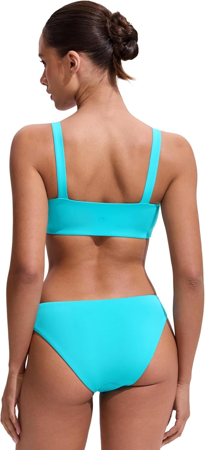 image:imageCRZ YOGA Square Neck Bikini Tops for Women Padded Wide Straps Full Coverage Bathing Suit Swim BraTurquoise
