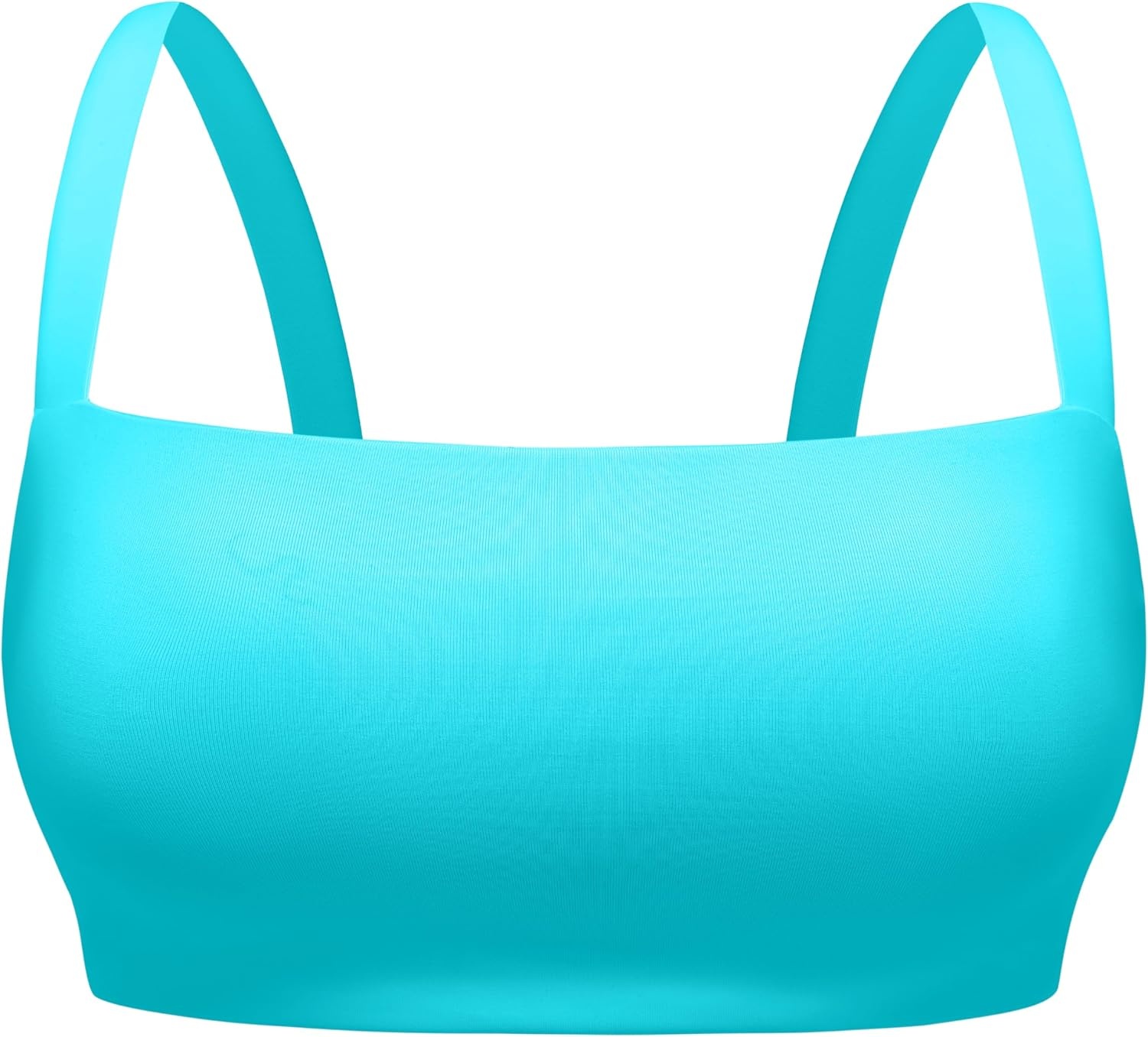 image:imageCRZ YOGA Square Neck Bikini Tops for Women Padded Wide Straps Full Coverage Bathing Suit Swim BraTurquoise