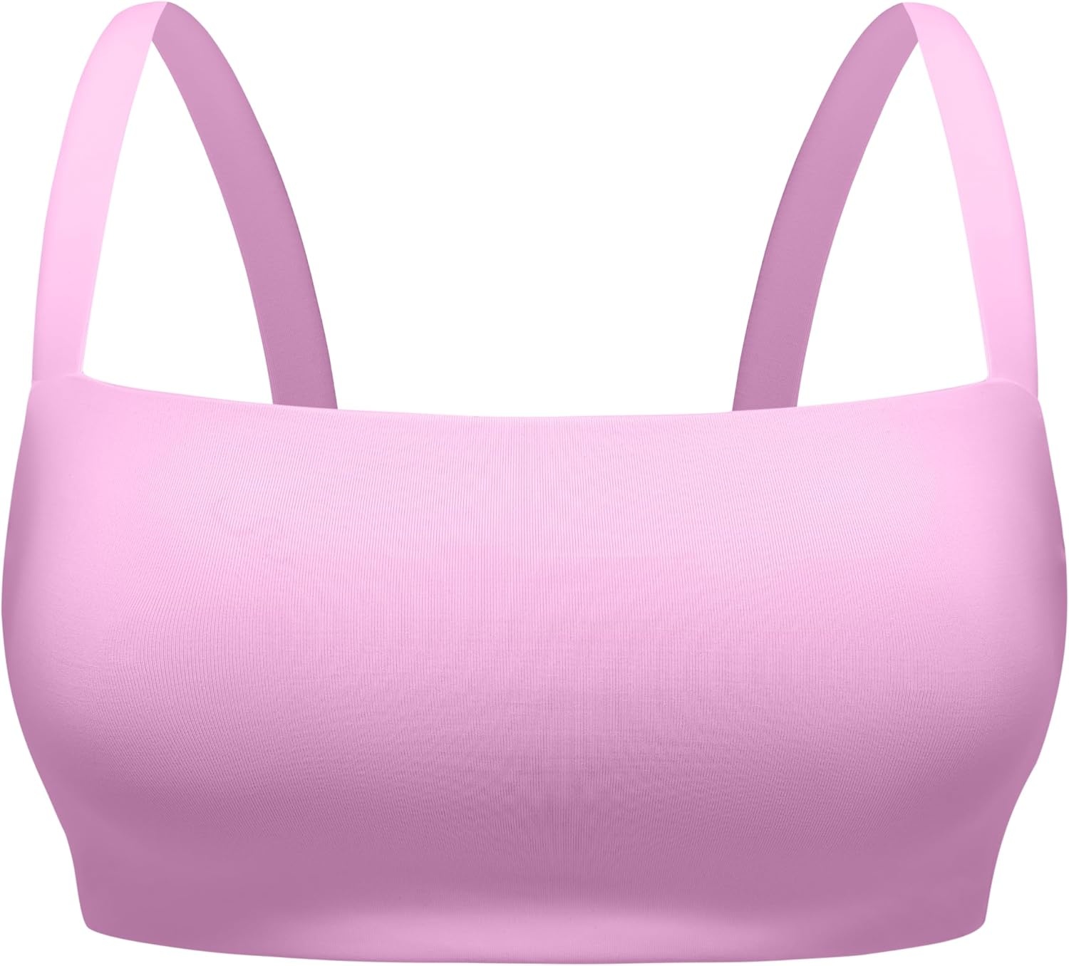 image:imageCRZ YOGA Square Neck Bikini Tops for Women Padded Wide Straps Full Coverage Bathing Suit Swim BraVita Pink