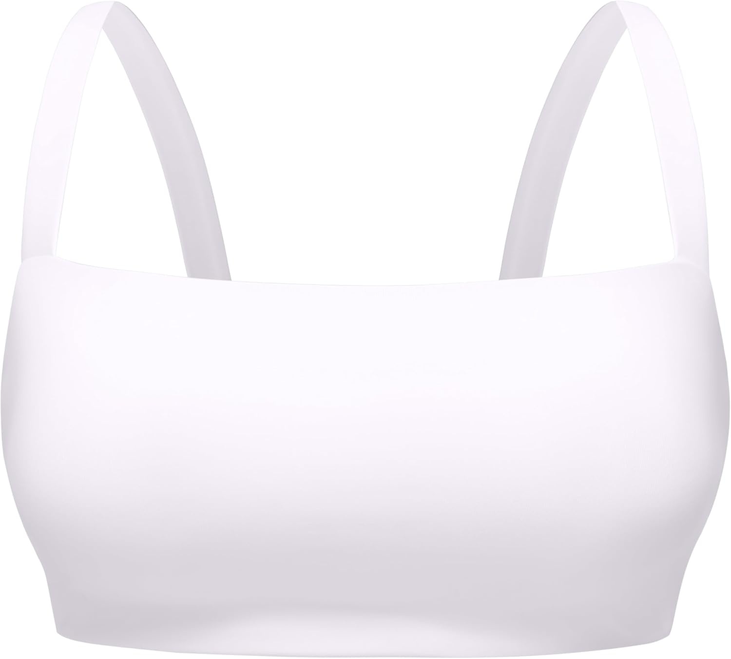 image:imageCRZ YOGA Square Neck Bikini Tops for Women Padded Wide Straps Full Coverage Bathing Suit Swim BraWhite