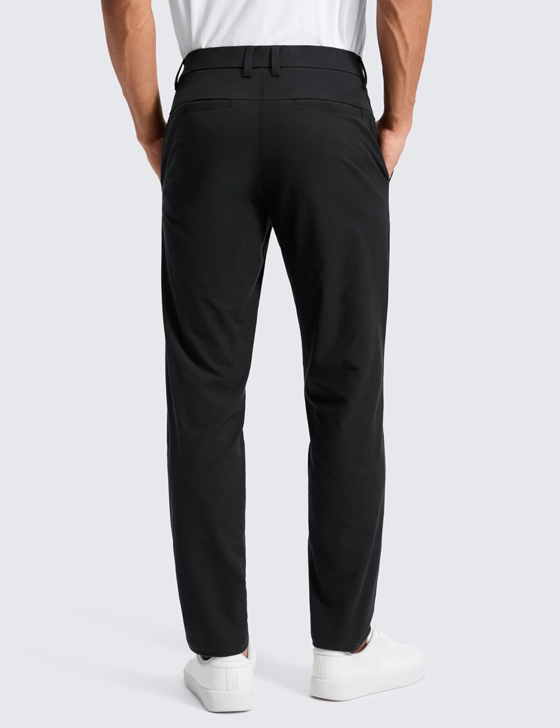 image:imageCRZ YOGA Stretch Cotton Chino Pants for Men 3032 Breathable Work Casual Athletic Fit Twill Trousers with PocketsBlack