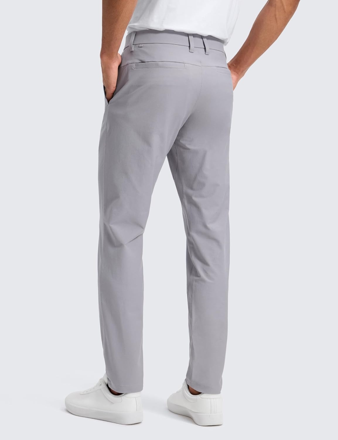 image:imageCRZ YOGA Stretch Cotton Chino Pants for Men 3032 Breathable Work Casual Athletic Fit Twill Trousers with PocketsGull Gray