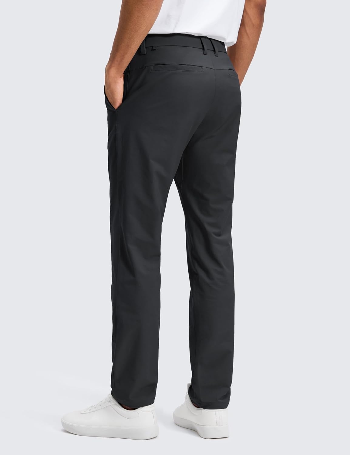 image:imageCRZ YOGA Stretch Cotton Chino Pants for Men 3032 Breathable Work Casual Athletic Fit Twill Trousers with PocketsInk Gray
