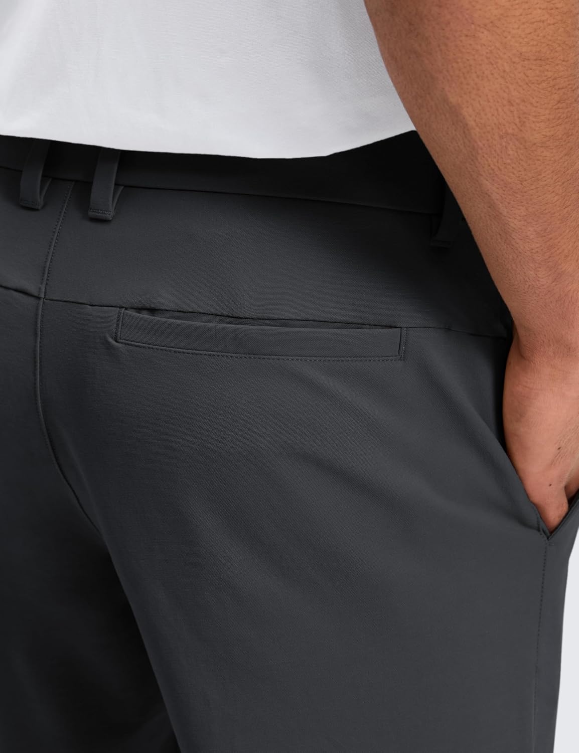 image:imageCRZ YOGA Stretch Cotton Chino Pants for Men 3032 Breathable Work Casual Athletic Fit Twill Trousers with PocketsInk Gray