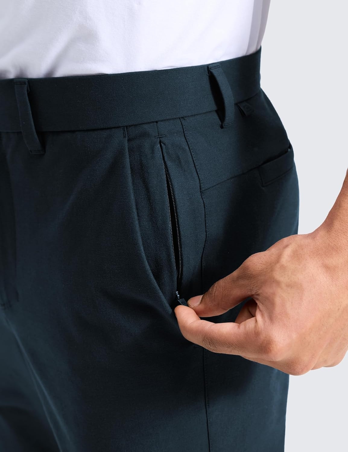 image:imageCRZ YOGA Stretch Cotton Chino Pants for Men 3032 Breathable Work Casual Athletic Fit Twill Trousers with PocketsTrue Navy