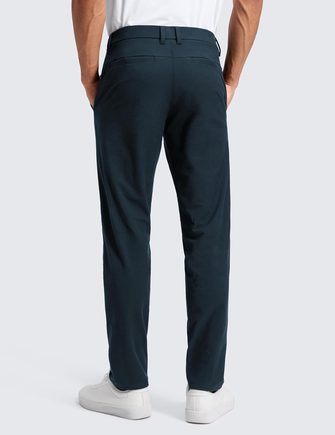 image:imageCRZ YOGA Stretch Cotton Chino Pants for Men 3032 Breathable Work Casual Athletic Fit Twill Trousers with PocketsTrue Navy