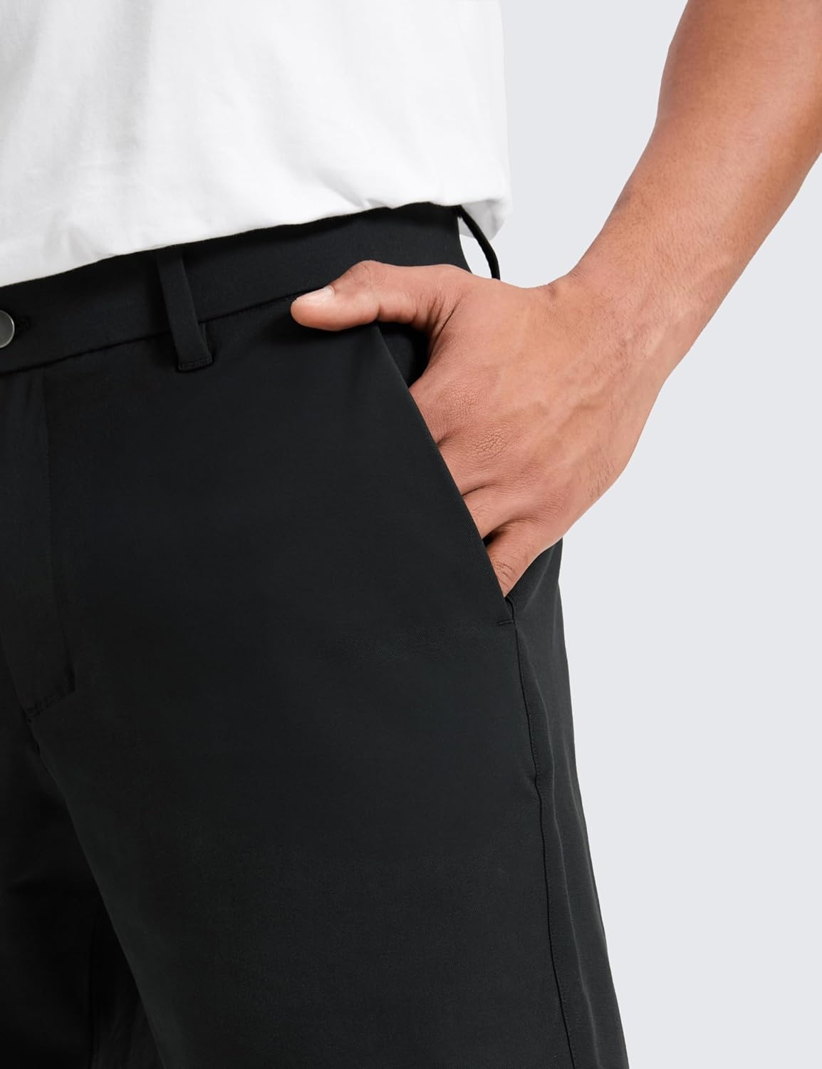image:imageCRZ YOGA Stretch Cotton Chino Shorts for Men 7 Breathable Work Casual Classic Fit Twill Flat Front with PocketsBlack