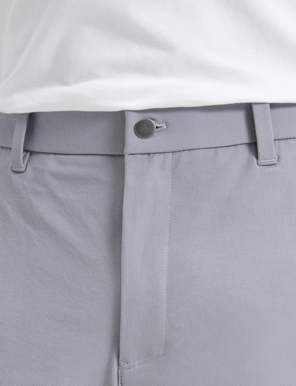 image:imageCRZ YOGA Stretch Cotton Chino Shorts for Men 7 Breathable Work Casual Classic Fit Twill Flat Front with PocketsGull Gray