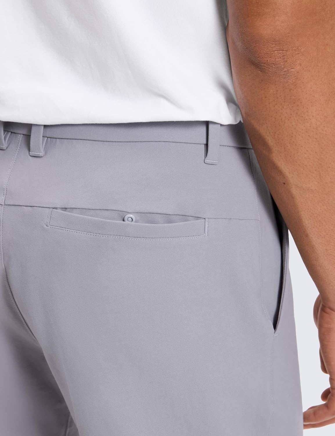 image:imageCRZ YOGA Stretch Cotton Chino Shorts for Men 7 Breathable Work Casual Classic Fit Twill Flat Front with PocketsGull Gray