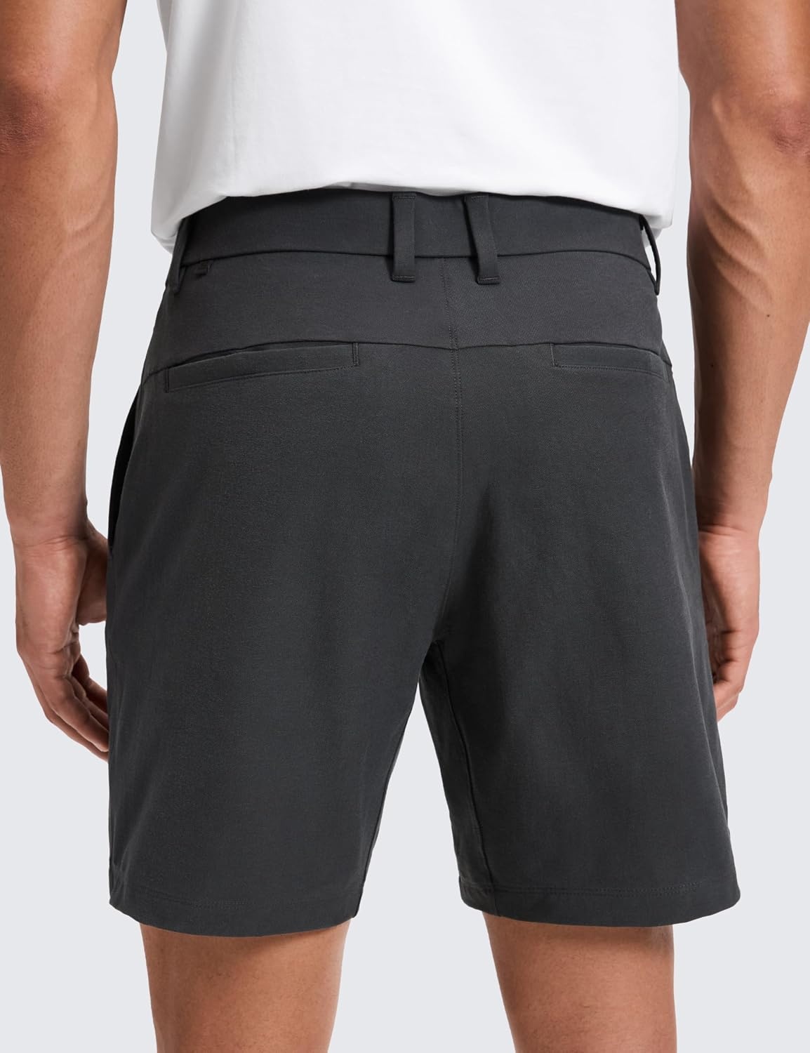image:imageCRZ YOGA Stretch Cotton Chino Shorts for Men 7 Breathable Work Casual Classic Fit Twill Flat Front with PocketsInk Gray