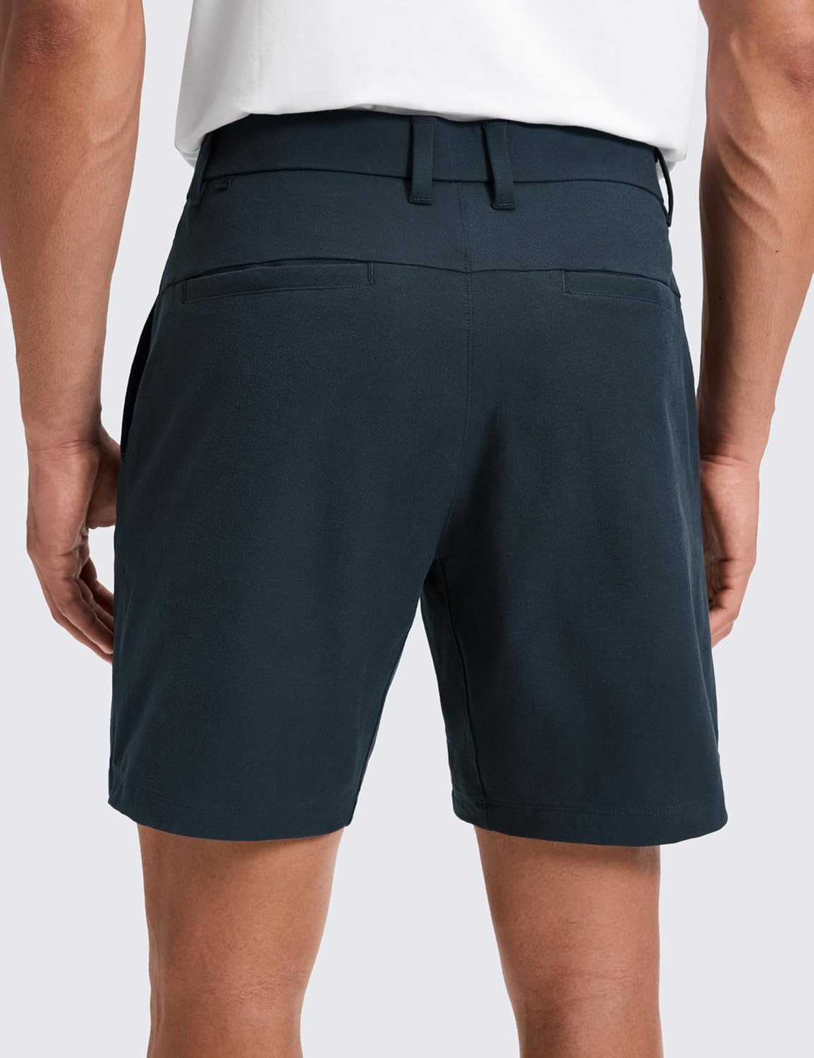 image:imageCRZ YOGA Stretch Cotton Chino Shorts for Men 7 Breathable Work Casual Classic Fit Twill Flat Front with PocketsTrue Navy