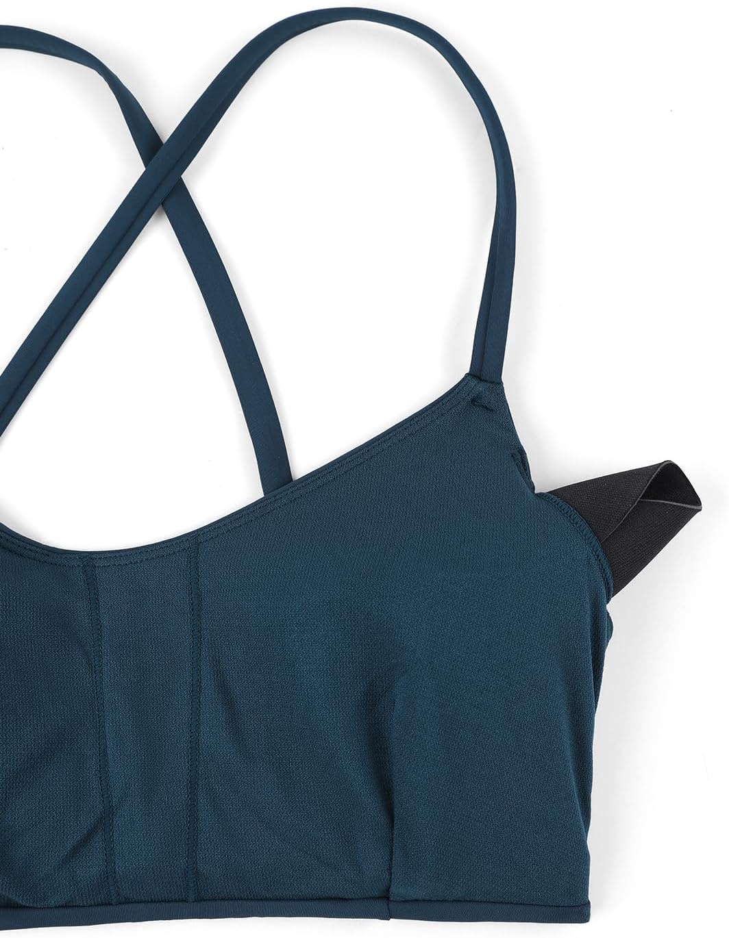 image:imageCRZ YOGA Tie Back Bikini Tops for Women Padded Lace Up V Neck Swim Bathing Suit BraInsignia Blue