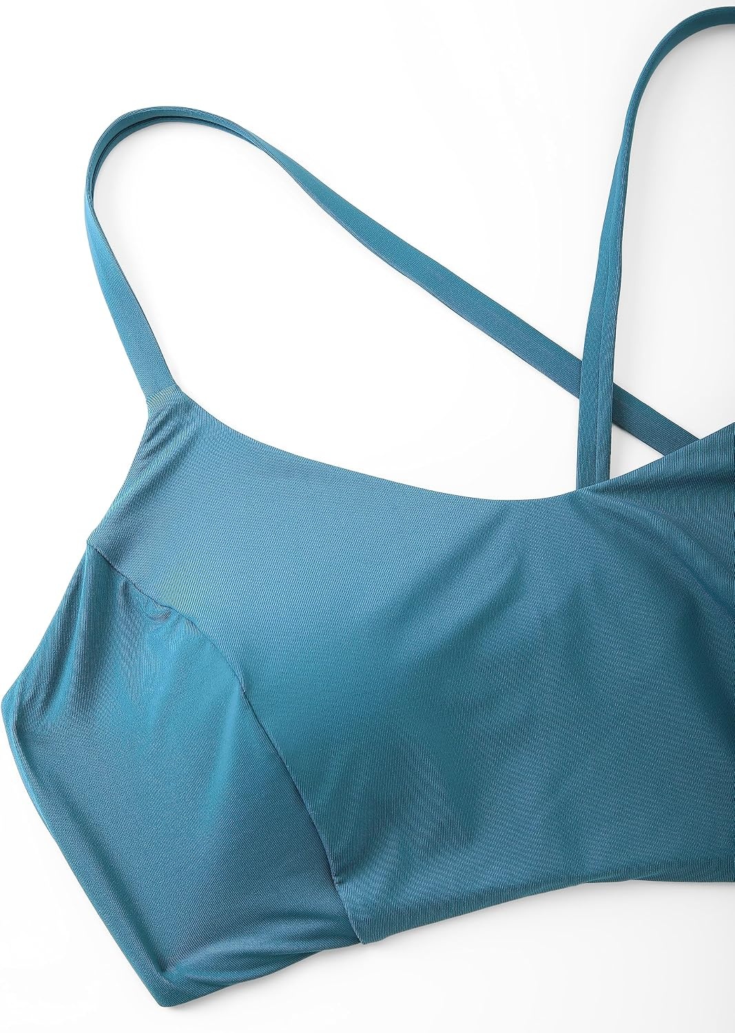 image:imageCRZ YOGA Tie Back Bikini Tops for Women Padded Lace Up V Neck Swim Bathing Suit BraSapphire Blue