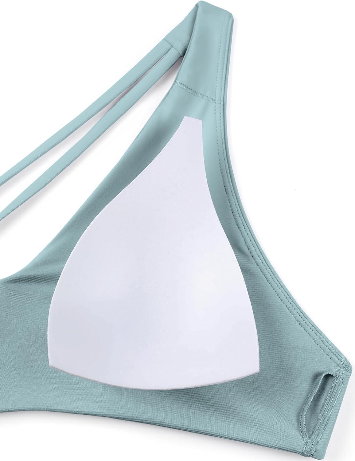 image:imageCRZ YOGA Twist Front Bikini Tops for Women Padded V Neck Criss Cross Back Triangle Sexy Swim Bathing SuitLight Grayish Blue