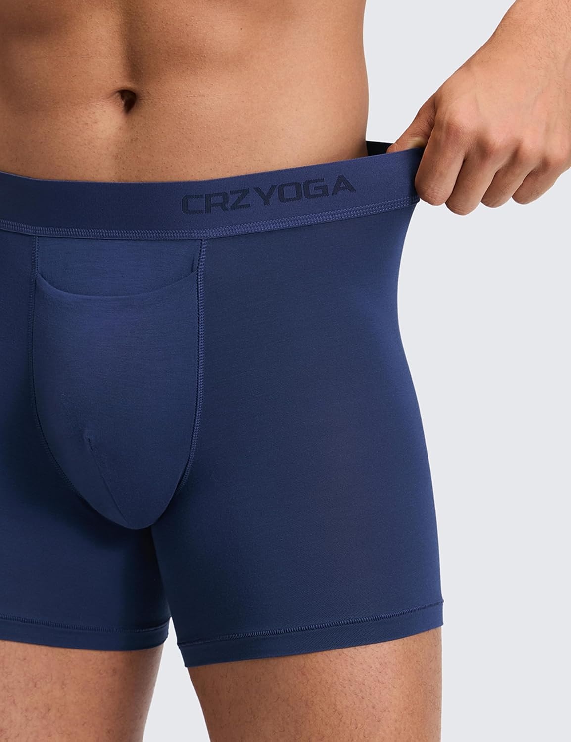 image:imageCRZ YOGA UltraSoft Modal Boxer Briefs with Fly for Men 5 Casual Underwear Moisture Wicking Breathable 3 PackNavyBlueTrue Navy