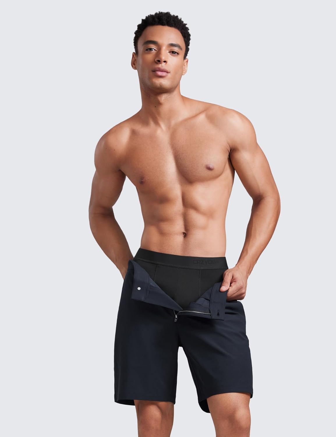 image:imageCRZ YOGA UltraSoft Modal Casual Boxer Briefs for Men 5 Double Lined Underwear Moisture Wicking Breathable 3 PackBlack 3pack