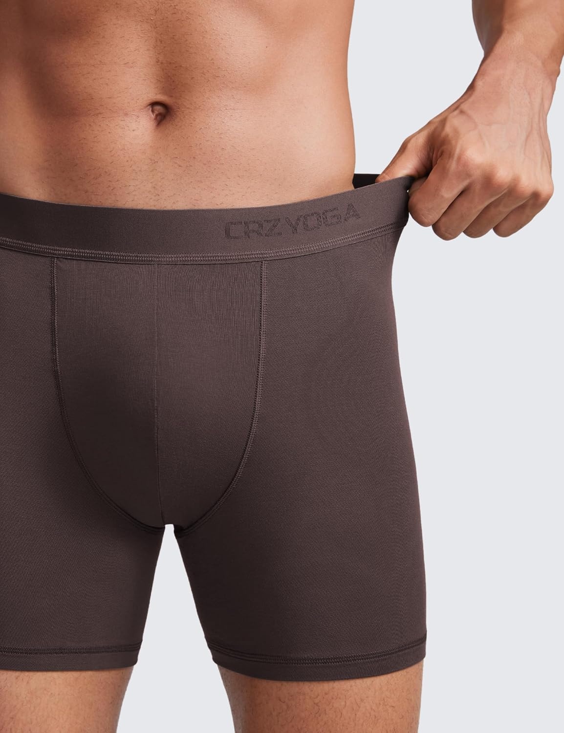image:imageCRZ YOGA UltraSoft Modal Casual Boxer Briefs for Men 5 Double Lined Underwear Moisture Wicking Breathable 3 PackBlackBlueBrown