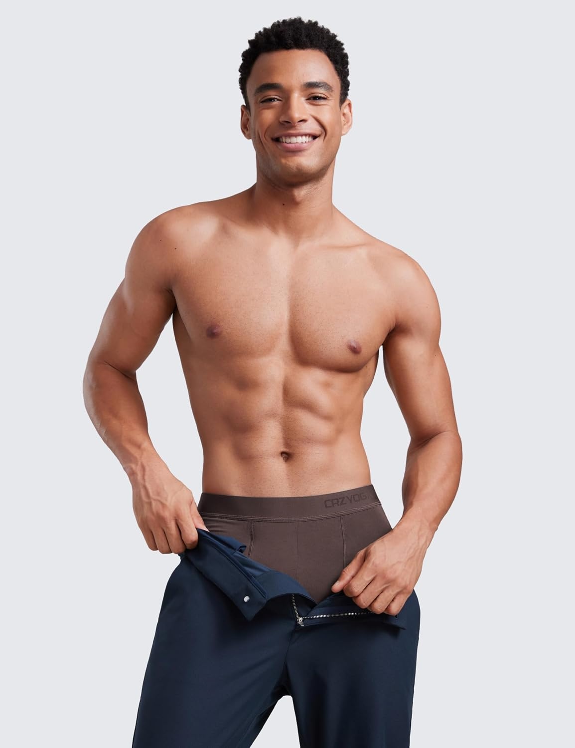 image:imageCRZ YOGA UltraSoft Modal Casual Boxer Briefs for Men 5 Double Lined Underwear Moisture Wicking Breathable 3 PackBlackBlueBrown