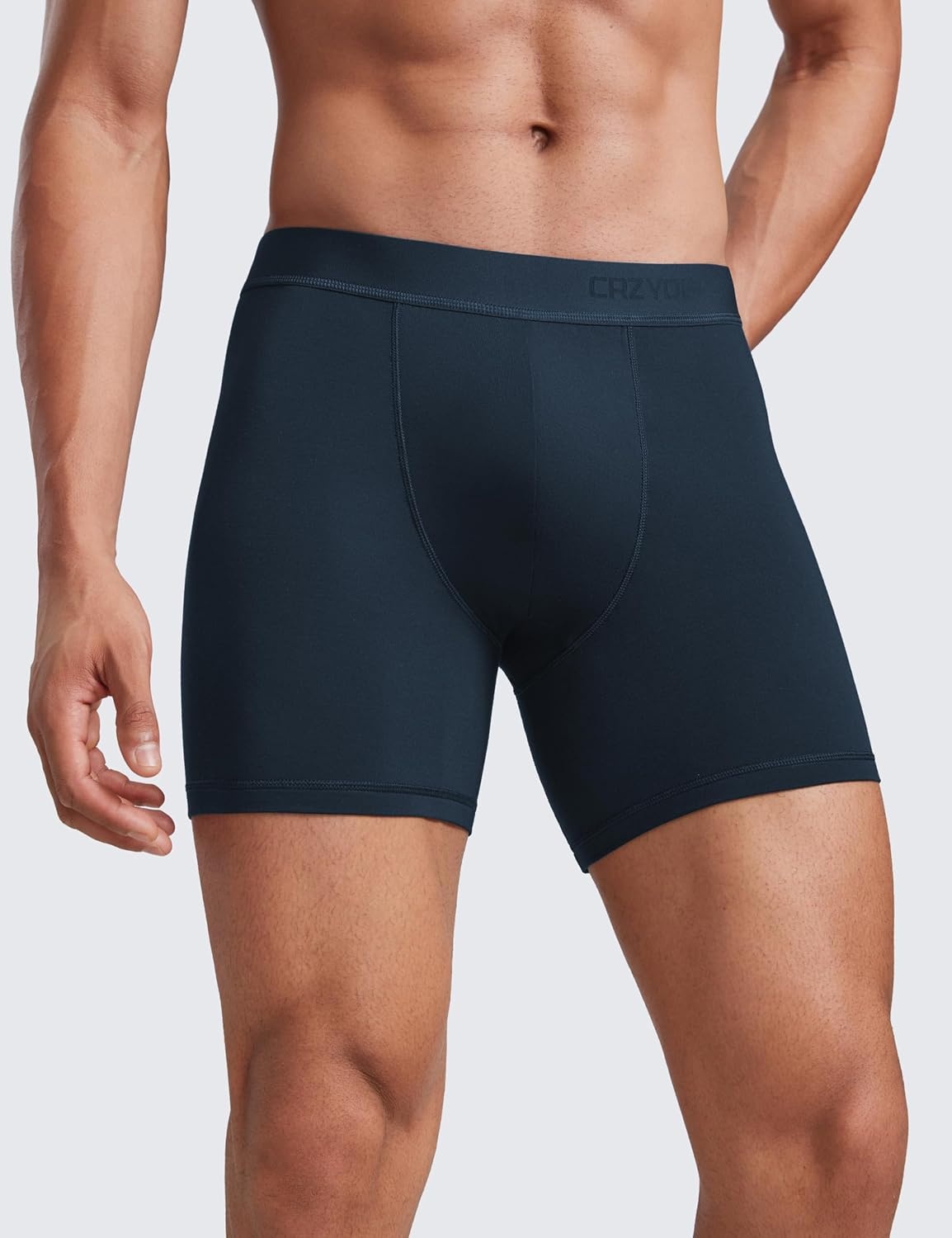 image:imageCRZ YOGA UltraSoft Modal Casual Boxer Briefs for Men 5 Double Lined Underwear Moisture Wicking Breathable 3 PackBlackGreyNavy