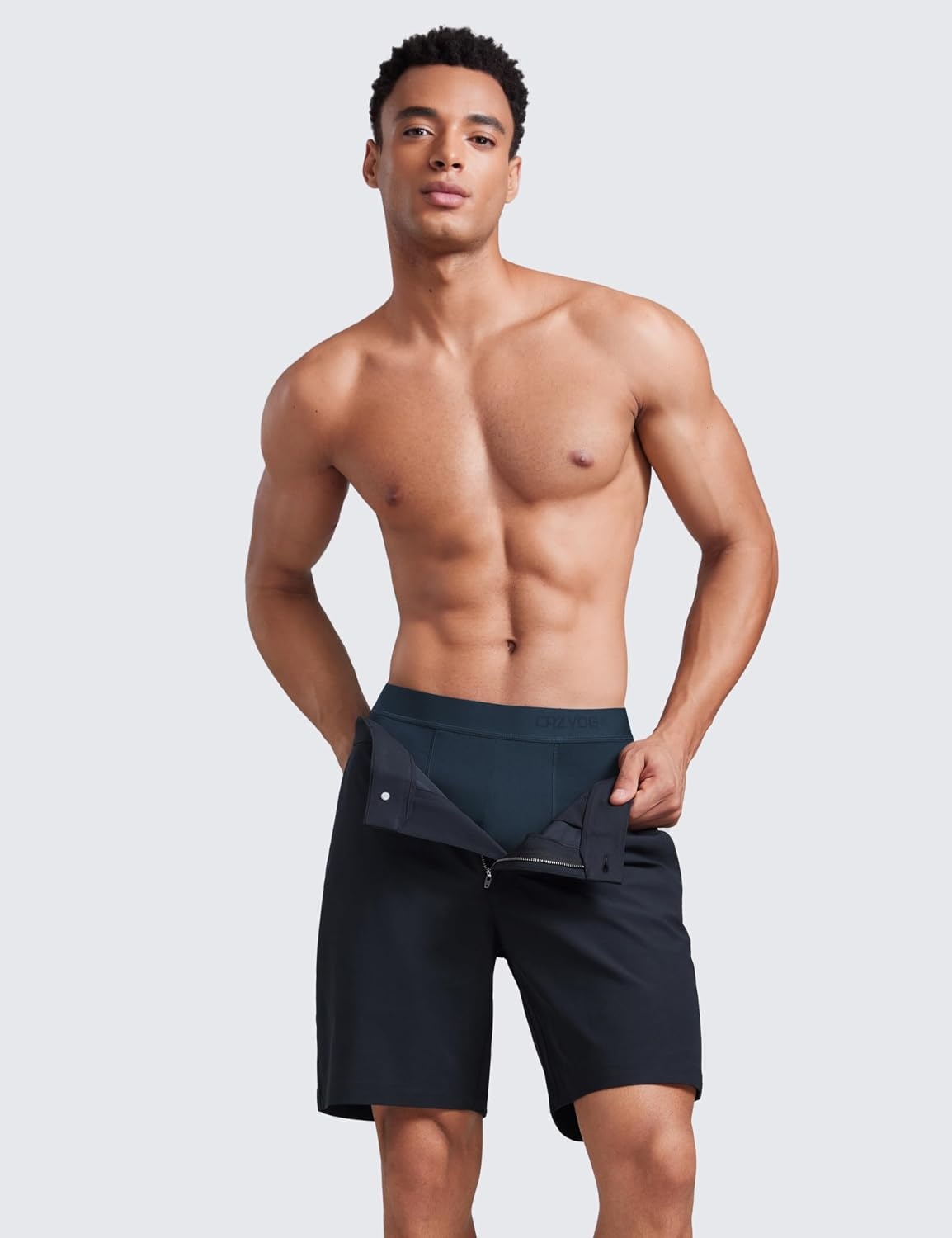 image:imageCRZ YOGA UltraSoft Modal Casual Boxer Briefs for Men 5 Double Lined Underwear Moisture Wicking Breathable 3 PackBlackGreyNavy