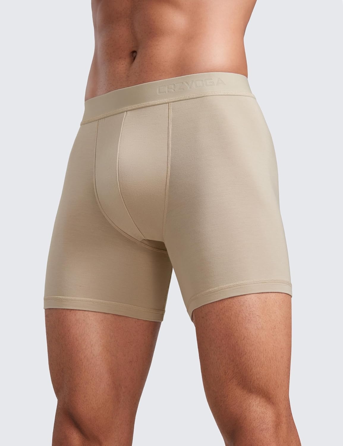 image:imageCRZ YOGA UltraSoft Modal Casual Boxer Briefs for Men 5 Double Lined Underwear Moisture Wicking Breathable 3 PackMojaveGreenWhite