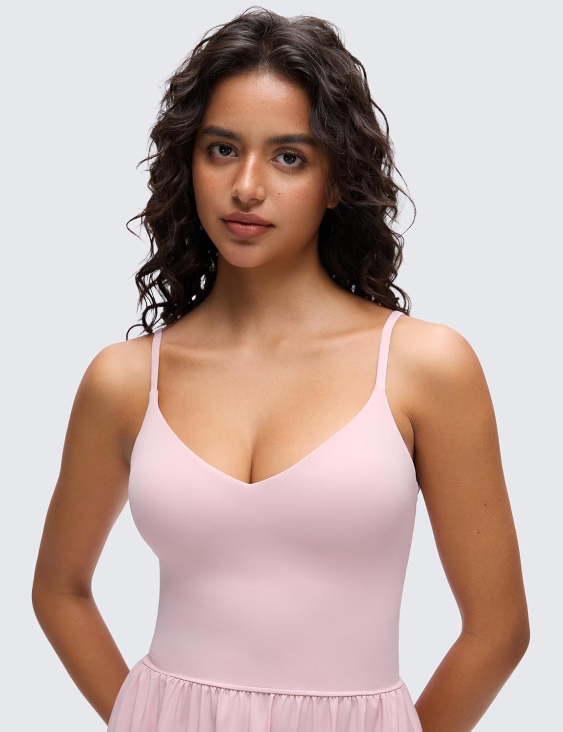 image:imageCRZ YOGA V Neck Maxi Tank Dress for Women Adjustable Straps Sleeveless Flowy Casual Outfits with Two Side PocketsPink Haze