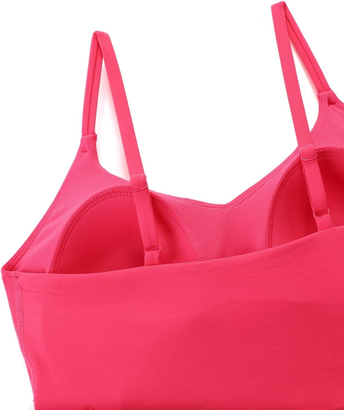 image:imageCRZ YOGA V Shaped Longline Bikini Tops for Women Padded Cropped Adjustable Spaghetti Straps Swimsuit Athletic Bathing SuitMagenta