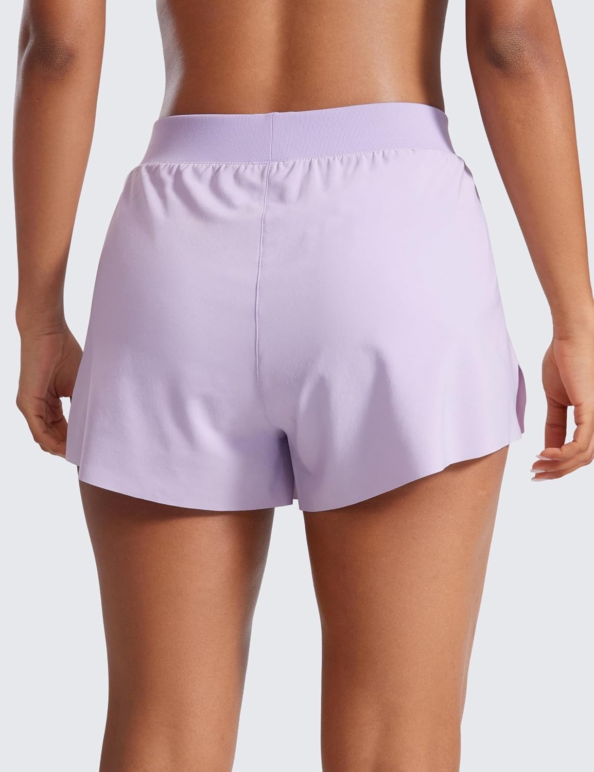image:imageCRZ YOGA V Split Running Shorts for Women 25 High Waisted Workout Athletic Gym Track with Liner Breathable Quick DryLilac Air