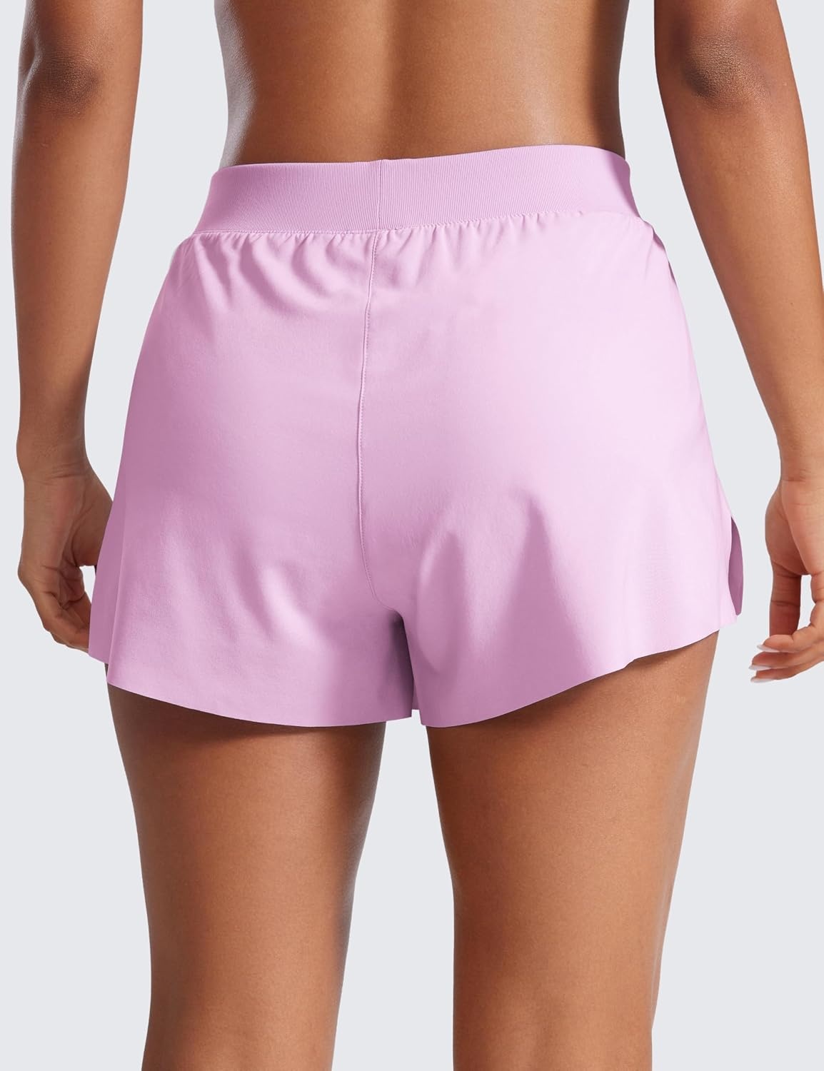 image:imageCRZ YOGA V Split Running Shorts for Women 25 High Waisted Workout Athletic Gym Track with Liner Breathable Quick DryVita Pink
