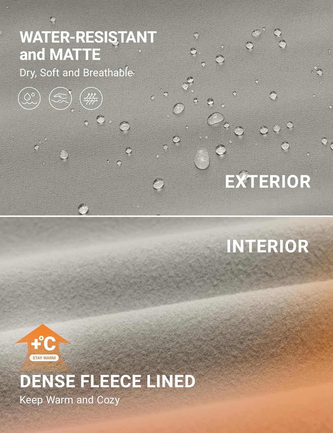 image:imageCRZ YOGA WaterResistant Fleece Athletic Leggings Pockets 28 Matte Thermal Hiking Casual Workout Womens PantsRock Grey