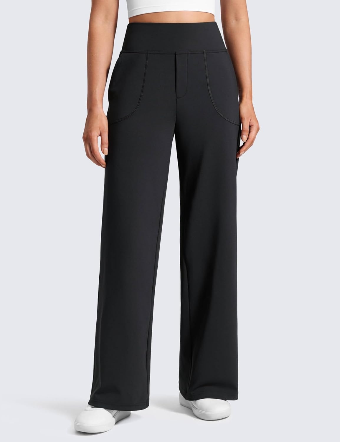 image:imageCRZ YOGA Wide Leg Yoga Pants Pockets 30 High Waisted Womens Sweatpants Lounge Dress Casual WorkBlack