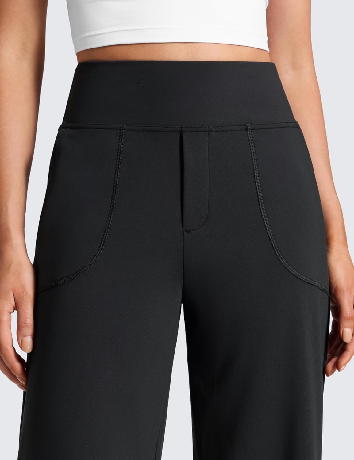 image:imageCRZ YOGA Wide Leg Yoga Pants Pockets 30 High Waisted Womens Sweatpants Lounge Dress Casual WorkBlack
