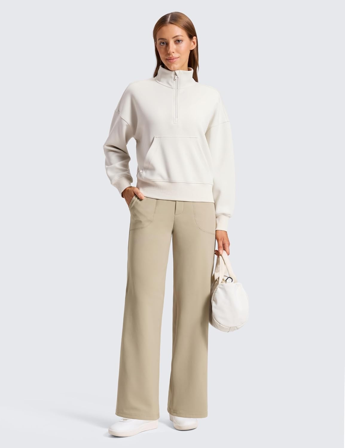 image:imageCRZ YOGA Wide Leg Yoga Pants Pockets 30 High Waisted Womens Sweatpants Lounge Dress Casual WorkOak