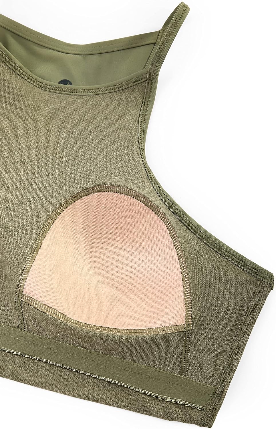 image:imageCRZ YOGA Womens Bikini Tops High Neck Swimsuit Racerback Padded Bathing Suit Sexy SwimwearMoss Green