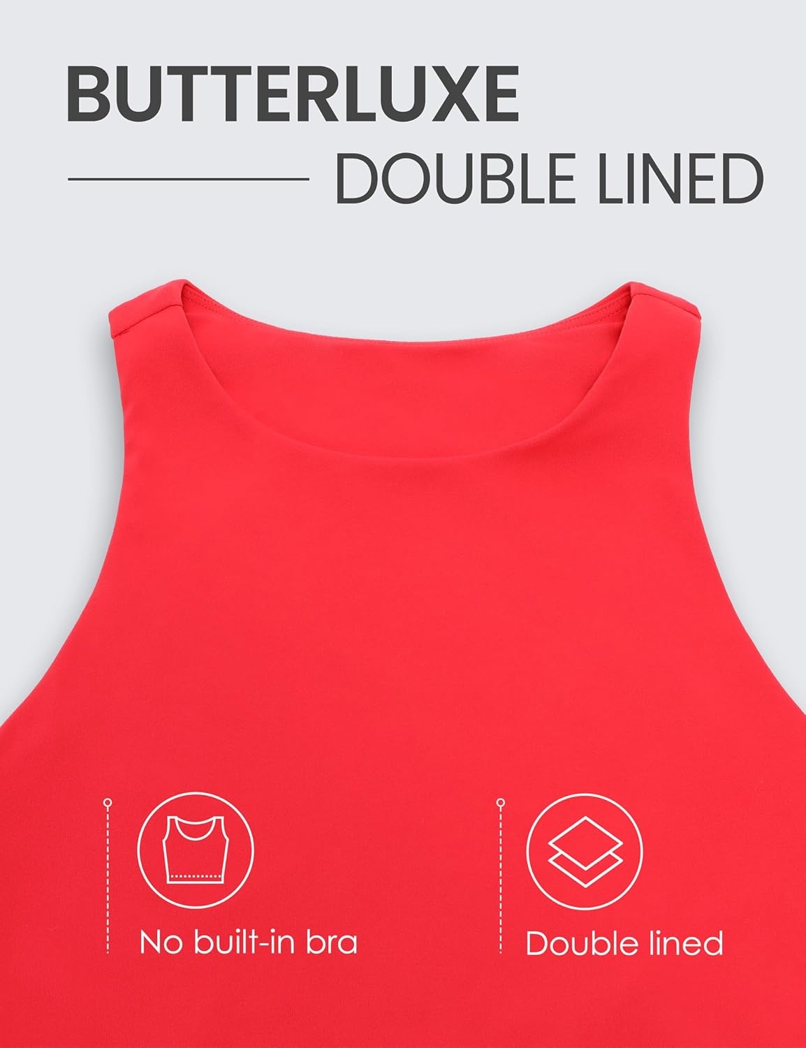 image:imageCRZ YOGA Womens Butterluxe Double Lined Cropped Tops High Neck Racerback Tanks Sleeveless Casual Workout Crop ShirtsDeep Red