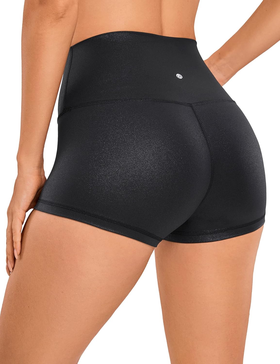 image:imageCRZ YOGA Womens Butterluxe Matte Faux Leather Biker Shorts 25 High Waist Workout Yoga SpandexBlack