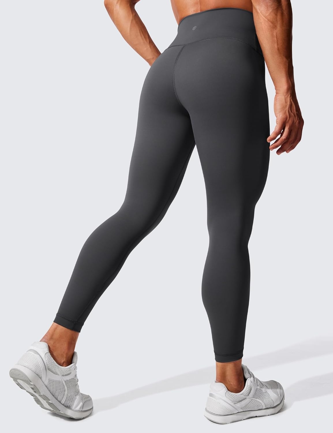 image:imageCRZ YOGA Womens Hugged Feeling Compression Leggings 25 Inches Thick High Waisted Tummy Control Workout Pants TightsMysterious Grey