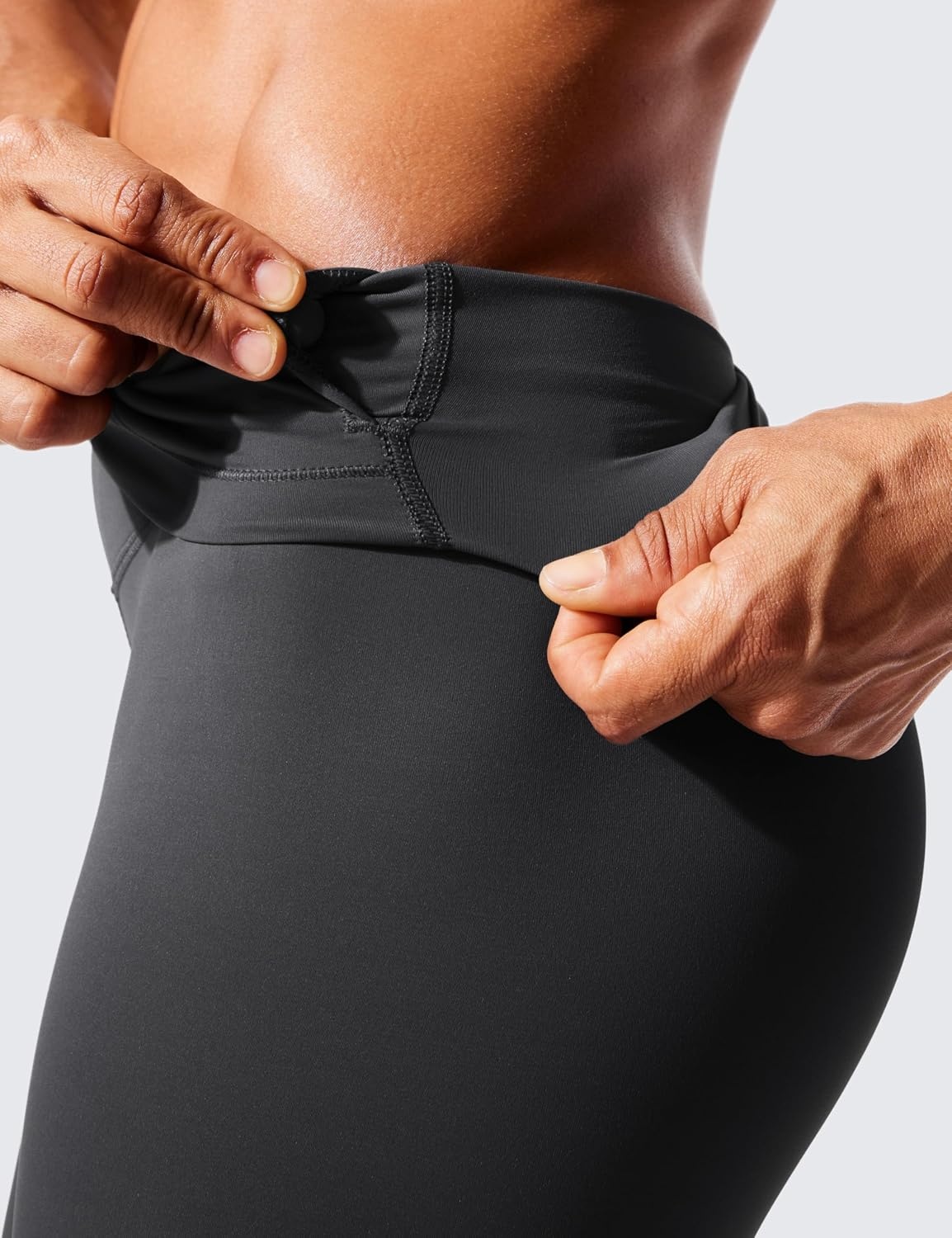 image:imageCRZ YOGA Womens Hugged Feeling Compression Leggings 25 Inches Thick High Waisted Tummy Control Workout Pants TightsMysterious Grey