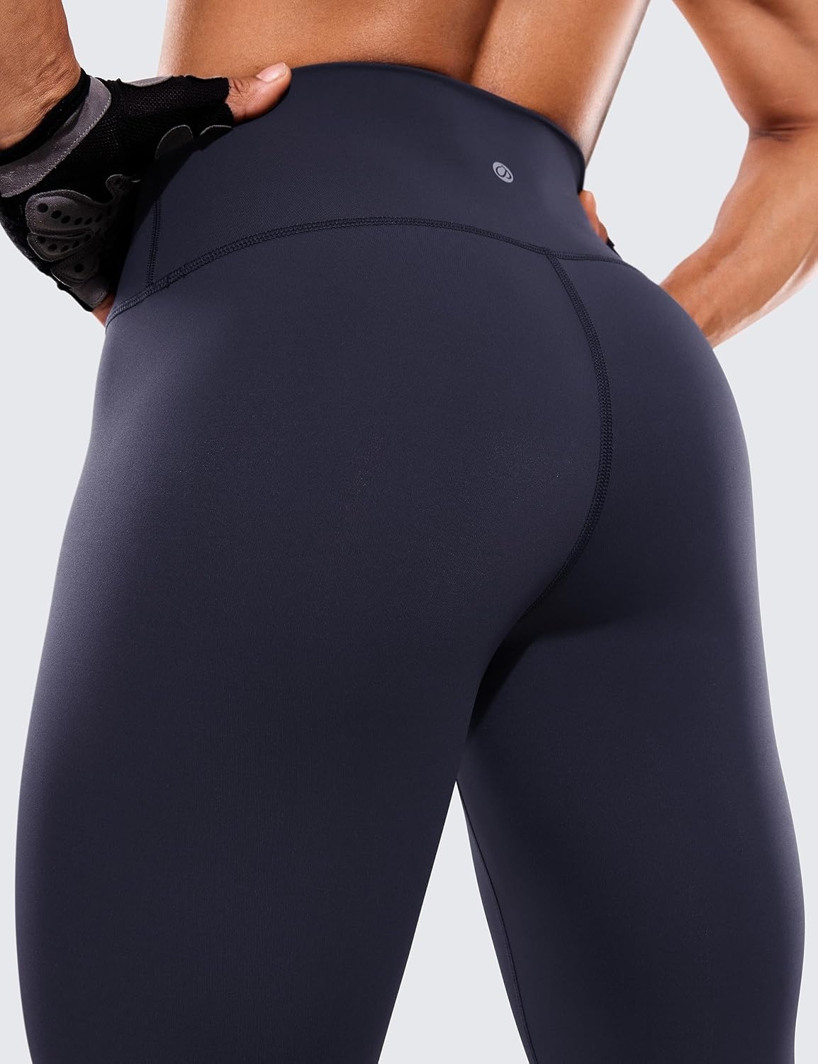 image:imageCRZ YOGA Womens Hugged Feeling Compression Leggings 25 Inches Thick High Waisted Tummy Control Workout Pants TightsNavy
