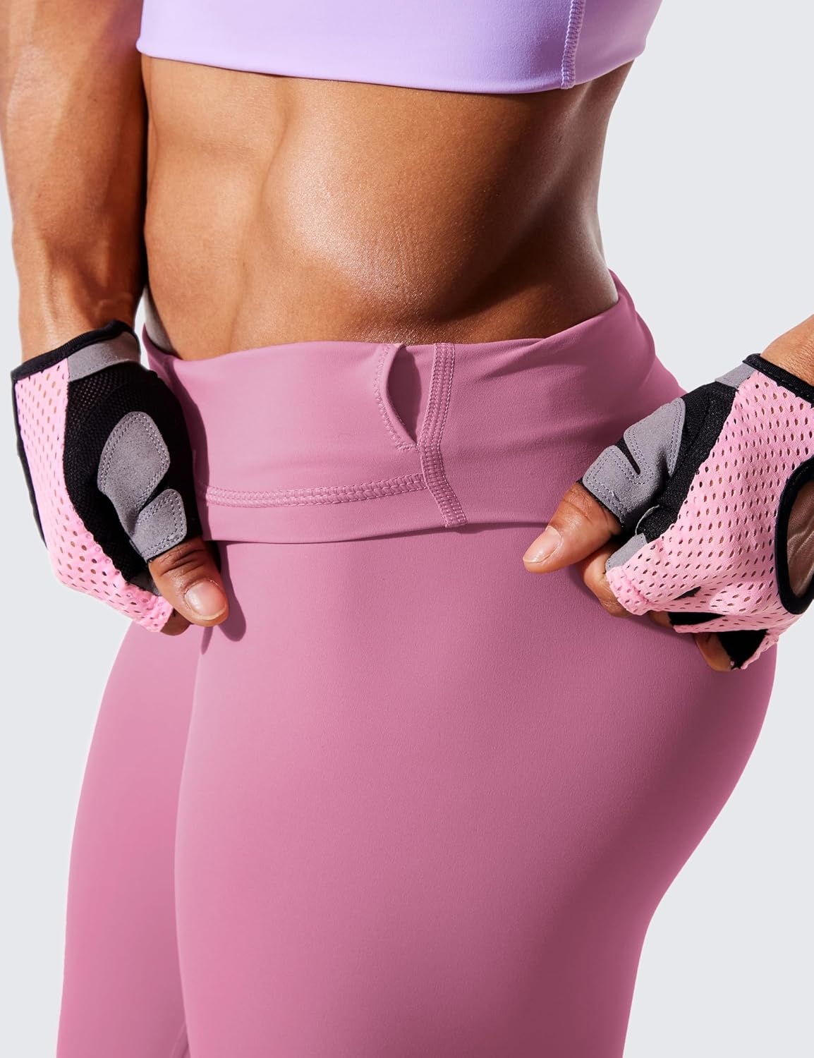 image:imageCRZ YOGA Womens Hugged Feeling Compression Leggings 25 Inches Thick High Waisted Tummy Control Workout Pants TightsVelvet Dust