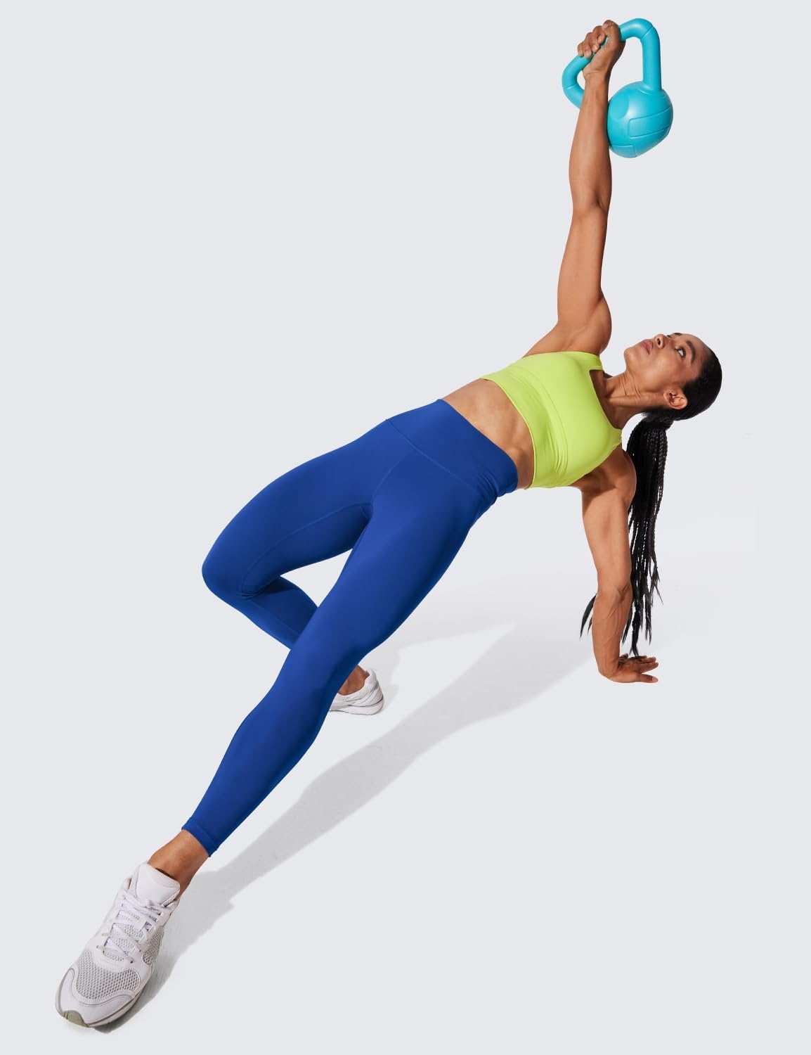 image:imageCRZ YOGA Womens Hugged Feeling Compression Leggings 25 Inches Thick High Waisted Tummy Control Workout Pants TightsWaves Blue