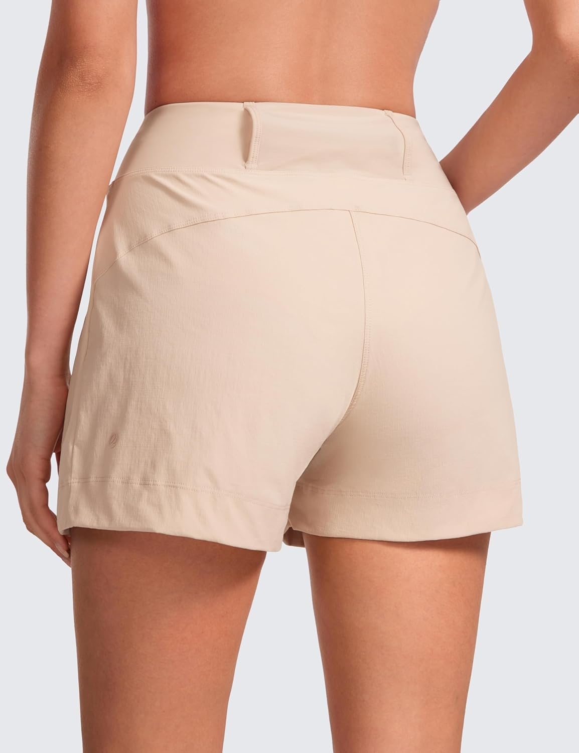 image:imageCRZ YOGA Womens Lightweight Mid Rise Hiking Shorts 4 Stretch for Athletic Summer Travel Outdoor Golf with Zip PocketsRaw Linen