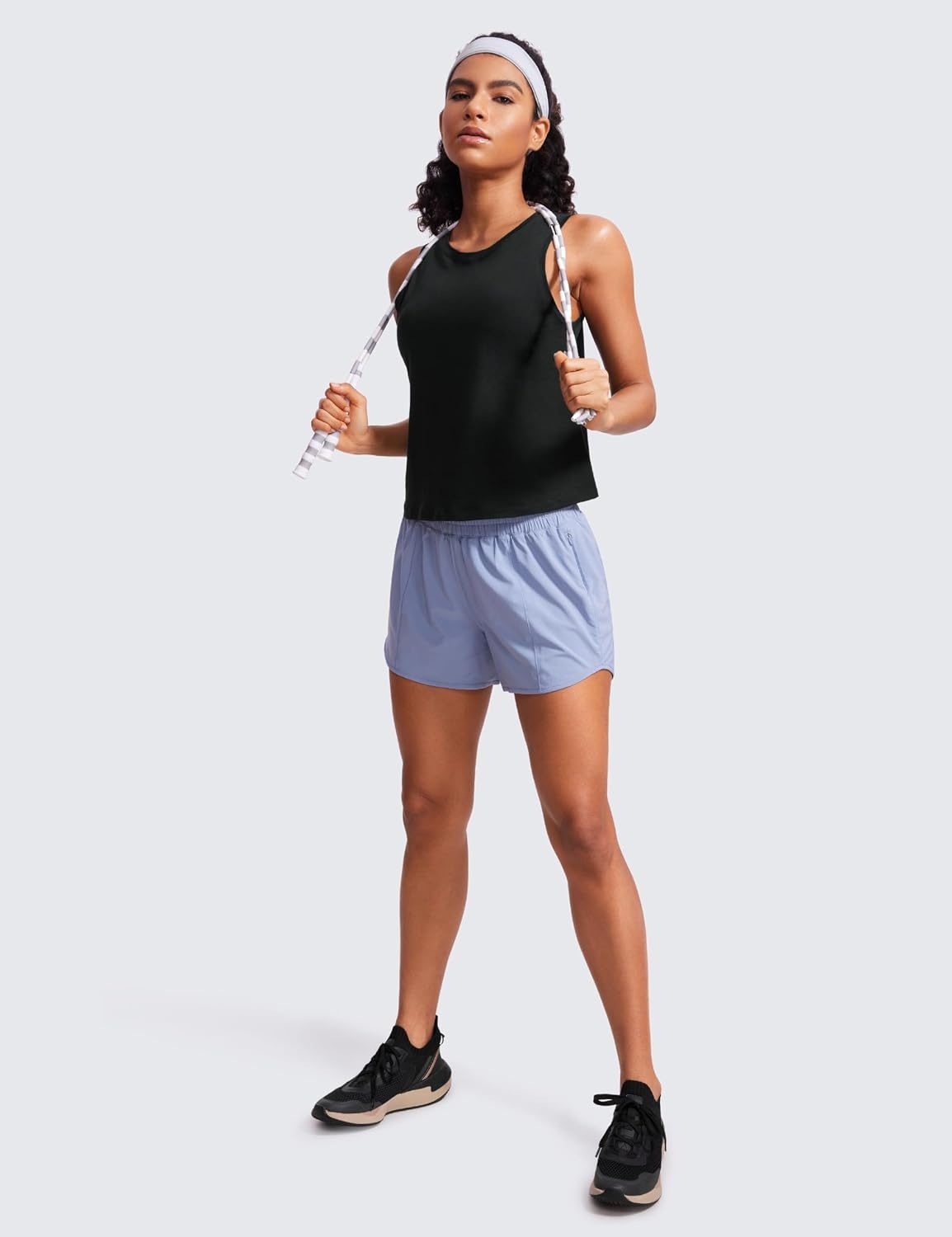 image:imageCRZ YOGA Womens Pima Cotton Sleeveless Loose Tank Tops Exercise Gym Yoga Tops Athletic ShirtsBlack