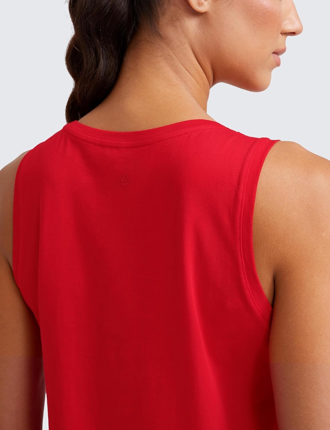 image:imageCRZ YOGA Womens Pima Cotton Sleeveless Loose Tank Tops Exercise Gym Yoga Tops Athletic ShirtsFestival Red